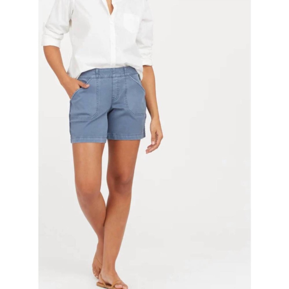 SPANX Blue High-Waist Utility Shorts